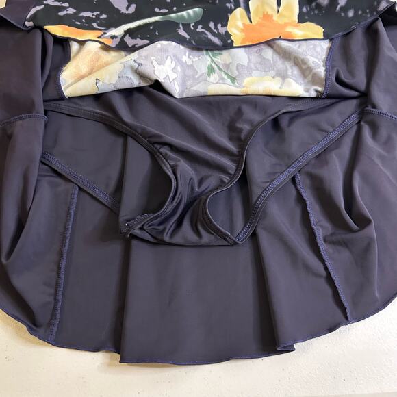 La Isla One Piece Built-In‎ Bra Swimsuit Deep Purple Floral Flowy Size 14 - Picture 4 of 12